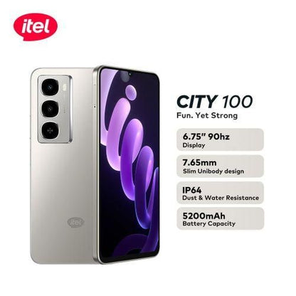 itel City 100 Slim Design 5200mAh 256/4 gb Drop Resistant