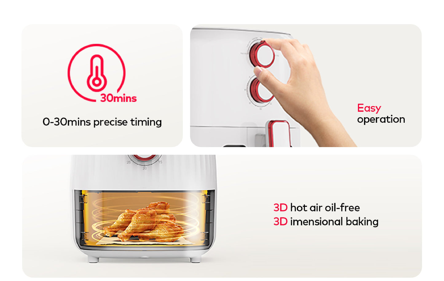 itel vip 5L Temperature Control Oil-free Air Fryer (IAF-001) Airfryer