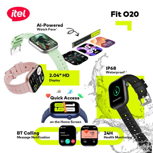 itel SmartWatch Fit O20 2.04" HD Display IP68 AI-Powered New