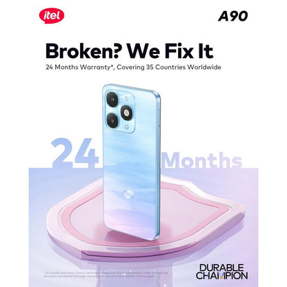 itel A90 6.6" 90hz Dynamic Display 5000mah 15W Fast Charge Android 128+4gb