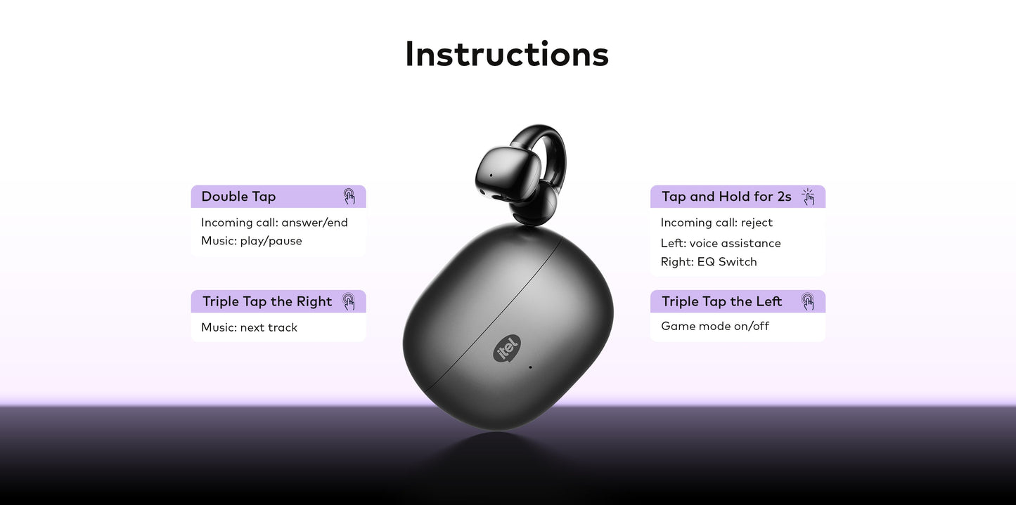 itel BudsFit 5 Earbud C-Bridge Design AI NC